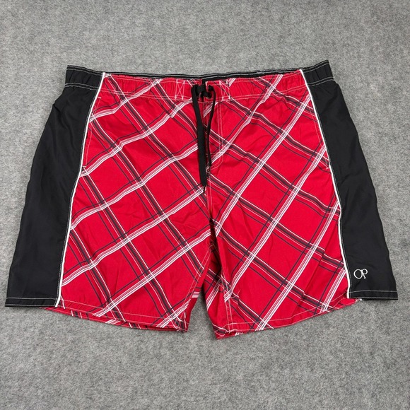Ocean Pacific Other - Y2K OP Board Shorts Mens 3XL Red Plaid Swim Trunks Surf Beach Summer 00s